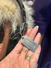 Load image into Gallery viewer, Coach Chestnut Leather W/lace up & coyote fur detail RARE Purse
