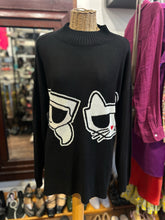 Load image into Gallery viewer, Karl Lagerfeld Black Acrylic graphic Sweater, Size M