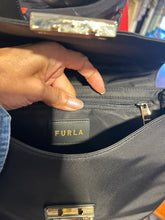 Load image into Gallery viewer, FURLA Black/Red/Beige Nylon Stripe crossbody Purse