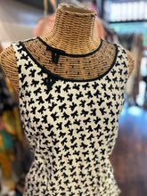 Load image into Gallery viewer, RED Valentino white & black sleeveless bow print Ruffle Dress, Size S Gently Worn
