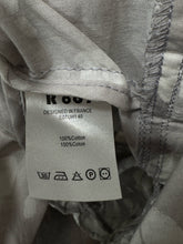 Load image into Gallery viewer, R867 Grey and white 100% cotton Squares utility style Bubble Hem Dress, Size 40