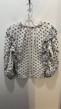Load image into Gallery viewer, Ulla Johnson white & blue Cotton Floral tassels longsleeve Top, Size 6