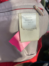 Load image into Gallery viewer, Burberry Red Poly waterproof Zip Up cinched detail Jacket, Gently Worn, Size L