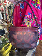 Load image into Gallery viewer, Coach Dark Red canvas & leather Monogram brass accents Small Purse