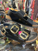 Load image into Gallery viewer, Birkenstock Black Leather Sandal, Size 38