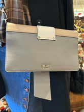 Load image into Gallery viewer, Prada white, beige, grey silver hardware rectangle crossbody Purse