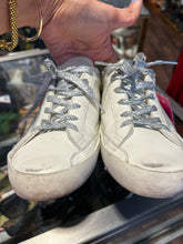 Load image into Gallery viewer, Golden Goose white & denim Leather Metallic laces sneakers, Size 38