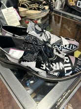 Load image into Gallery viewer, Djangp & Juliette Black & White Leather tie detail Shoe, Size 38