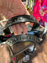 Load image into Gallery viewer, Coach Black Monogram W/kisslock detail Purse, AS IS minor wear inside