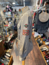Load image into Gallery viewer, Saint Laurent Tan Cotton/Linen patches Belted Military Jacket, Size 42 AS IS-needs cleaning