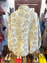 Load image into Gallery viewer, NIKE Beige and green Jacquard Leaves Bomber Zipper Jacket