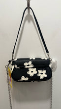 Load image into Gallery viewer, Marc Jacobs Black & White Leather Floral crossbody Purse