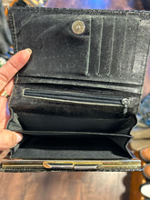 Load image into Gallery viewer, CHANEL Black Reptile leather tri-fold Wallet, Rare & Vintage AS IS condition