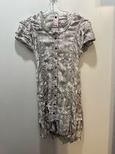 Load image into Gallery viewer, R867 Grey and white 100% cotton Squares utility style Bubble Hem Dress, Size 40
