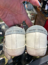 Load image into Gallery viewer, Golden Goose white & denim Leather Metallic laces sneakers, Size 38