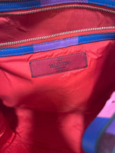 Load image into Gallery viewer, Valentino multi color Nylon Checkered Large Tote W/Gold Studs, AS IS
