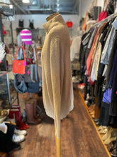 Load image into Gallery viewer, kayne Tan wool cashmere blend half zip Ribbed Sweater, Size L
