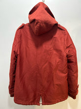 Load image into Gallery viewer, Sessun Brick Red Cotton Blend Sherpa Lined hooded Jacket, Size M