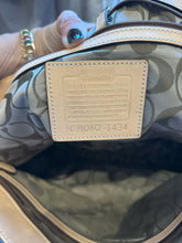 Load image into Gallery viewer, Coach blue,green & purple Suede & leather Patchwork monogram lining Tote Purse, Gently Worn