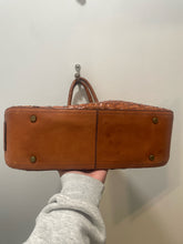 Load image into Gallery viewer, Cole Haan almond Leather Woven Size triangle tote shoulder bag Purse