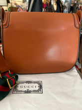 Load image into Gallery viewer, GUCCI Chestnut Leather Horsebit crossbody Purse w/extra strap, duster incl.