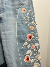 Load image into Gallery viewer, Citizens of Humanity Blue Cotton Floral denim flared Jeans