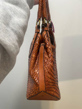 Load image into Gallery viewer, Cole Haan almond Leather Woven Size triangle tote shoulder bag Purse