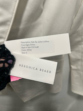 Load image into Gallery viewer, Veronica Beard White Cotton w/silver accent Removable lapel Blazer, Size 6