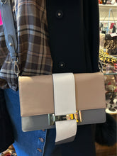 Load image into Gallery viewer, Prada white, beige, grey silver hardware rectangle crossbody Purse