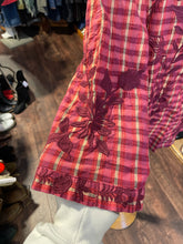 Load image into Gallery viewer, Johnny Was Red Cotton Plaid button down longsleeve Top, Size S