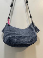 Load image into Gallery viewer, LOEWE Dusty Blue Raffia Woven Size Medium Multi strap option Purse
