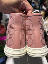 Load image into Gallery viewer, GUCCI Pink canvas Hi-Top Logo sneaker, Size 35 AS IS