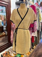 Load image into Gallery viewer, STAUD Tan & Black Woven trim design wrap cover up Dress