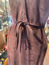Load image into Gallery viewer, VINCE Brown Lamb Leather Suede Sleeveless V cut Dress, Size 6