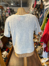 Load image into Gallery viewer, Kristense N Light Gray spun silk Short sleeve Sweater