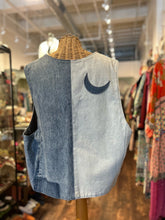 Load image into Gallery viewer, Levi's denim blue reversible Metallic button down Top