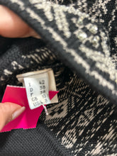Load image into Gallery viewer, Moschino Black & Tan Wool knit Nordic Bolero Embellished Top, Size 8