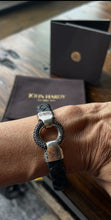 Load image into Gallery viewer, John Hardy NEW w/o TAGS! black & silver Leather semi precious stone Bracelet