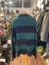 Load image into Gallery viewer, GOOP navy & green Wool striped Knit Sweater, Size M