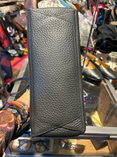 Load image into Gallery viewer, Grey New York Black Leather Satchel "Like New" Purse, duster incl.