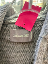 Load image into Gallery viewer, zadig & voltaire Gray Wool Hoodie Zip front Sweater