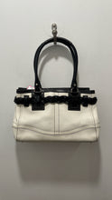 Load image into Gallery viewer, Coach Black & White Leather braid detail tassel Purse
