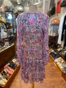 Johnny Was Pink Silk Floral 2 piece Dress, Size XS