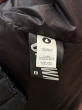 Load image into Gallery viewer, Snowman New York Black Nylon quilt pattern W/Hooded Down Coat, Size Small