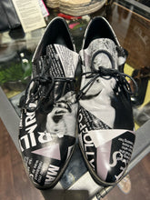 Load image into Gallery viewer, Djangp & Juliette Black & White Leather tie detail Shoe, Size 38