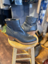 Load image into Gallery viewer, Coclico Black Leather Ankle Boot W/wood heel & fur lined, Size 8
