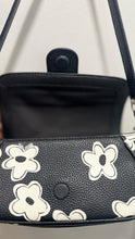 Load image into Gallery viewer, Marc Jacobs Black & White Leather Floral crossbody Purse