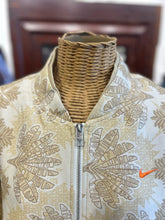 Load image into Gallery viewer, NIKE Beige and green Jacquard Leaves Bomber Zipper Jacket