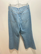 Load image into Gallery viewer, Veronica Beard Light Wash Cotton Zig Zag Stitch Wide Leg Jeans, Size 29
