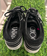 Load image into Gallery viewer, Jimmy Choo Black & White Size 39.5 pearl beading sneaker Shoe